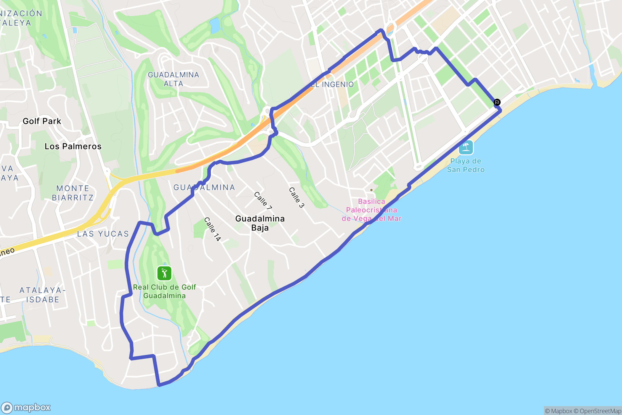 Marbella : carte du parcours de randonnée - Spain