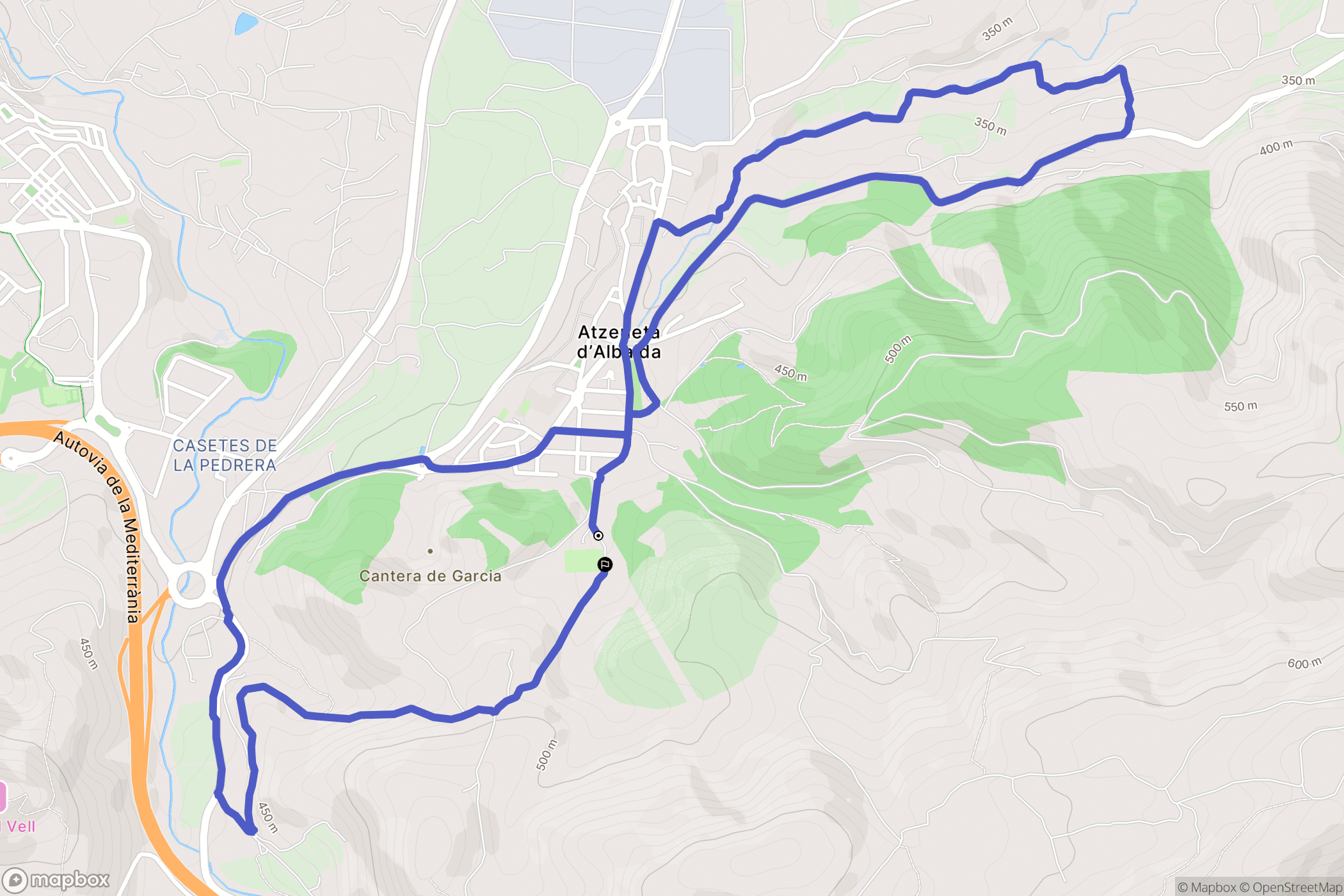 Valencia : carte du parcours de randonnée - Spain