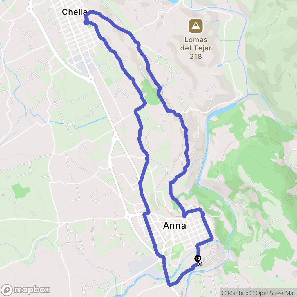 Anna : carte du parcours de randonnée - Spain