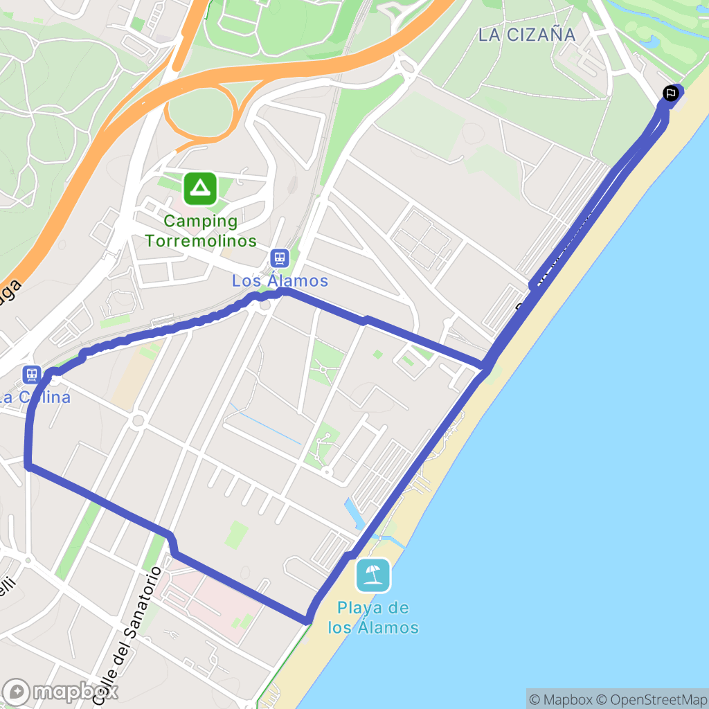 Málaga : carte du parcours de randonnée - Spain