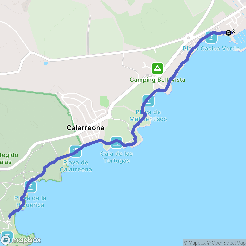 Águilas : carte du parcours de randonnée - Spain