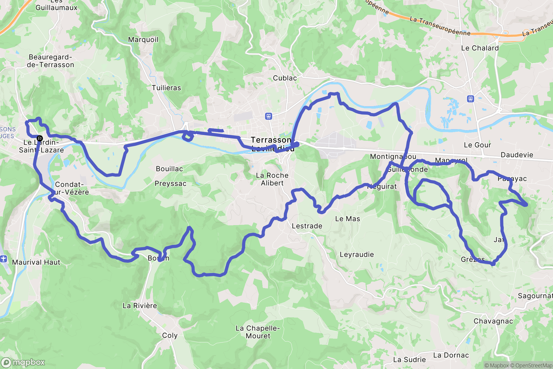 Le Lardin-Saint-Lazare : carte du parcours de randonnée - France