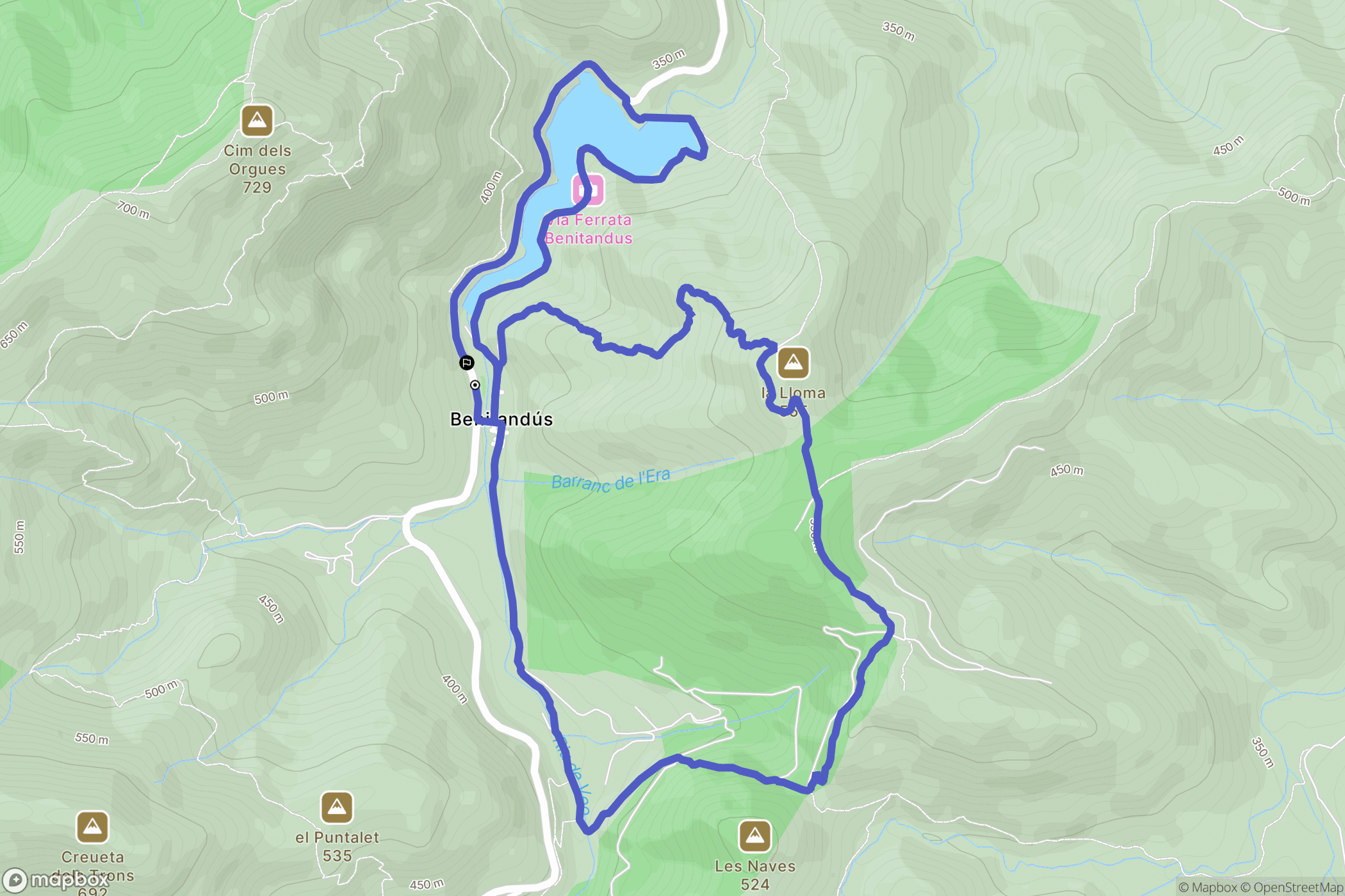  : carte du parcours de randonnée - Spain