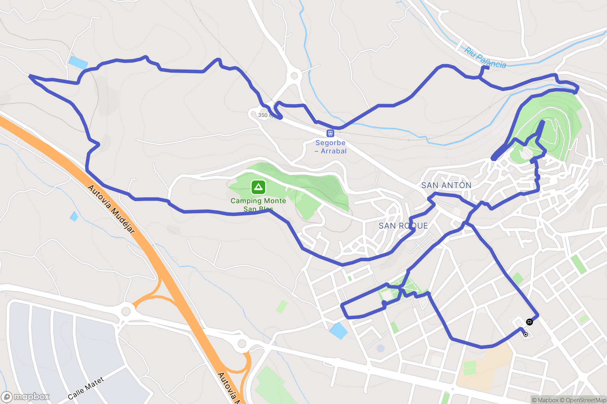 Segorbe : carte du parcours de randonnée - Spain