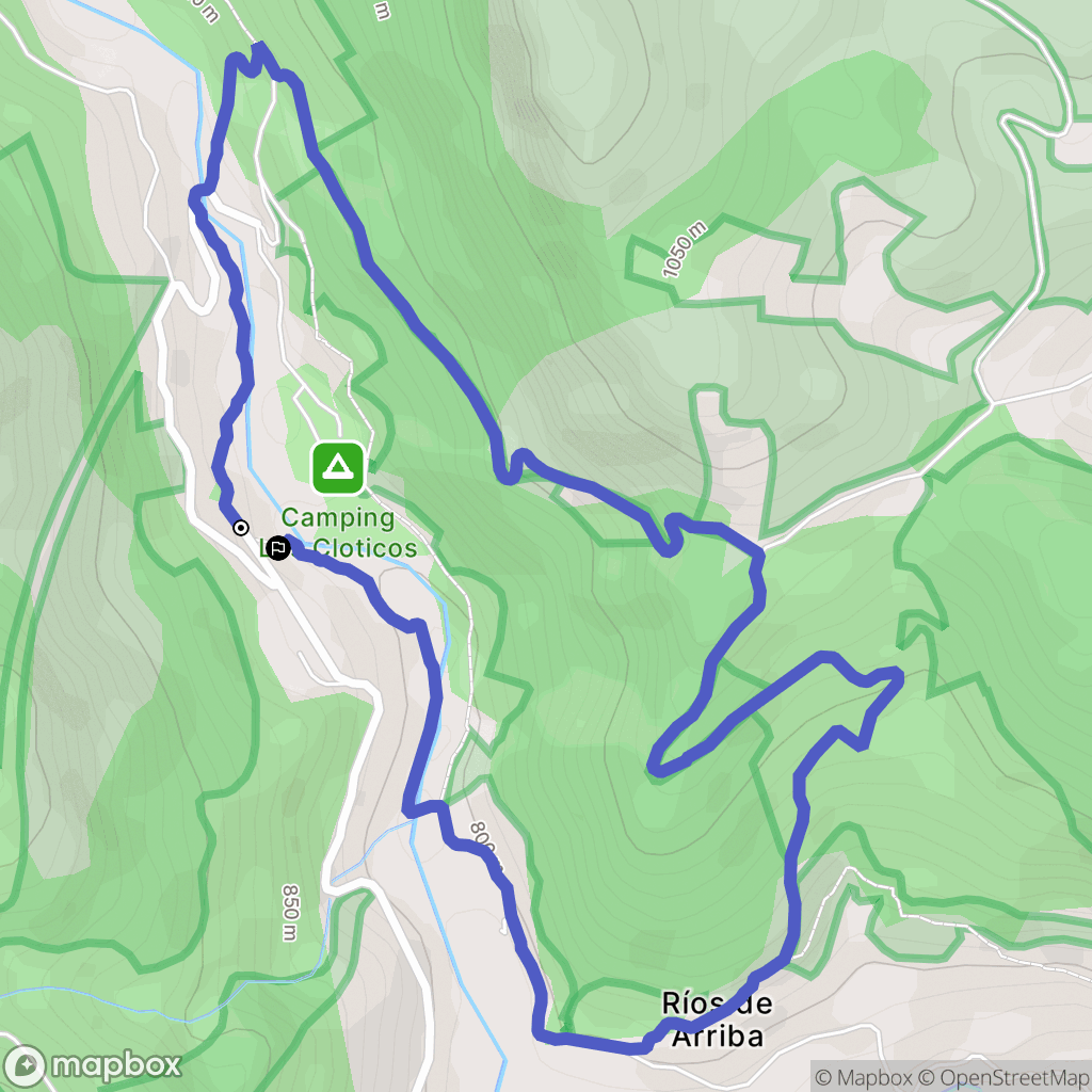 Bejís : carte du parcours de randonnée - Spain