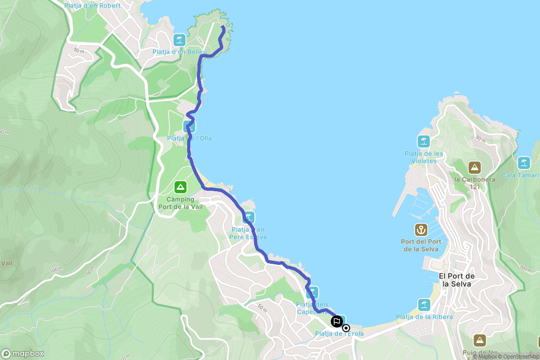 El Port de la Selva : carte du parcours de randonnée - Spain