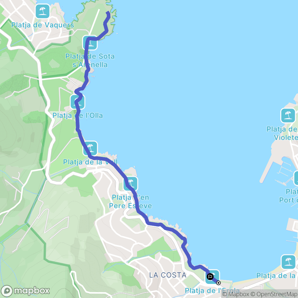 El Port de la Selva : carte du parcours de randonnée - Spain