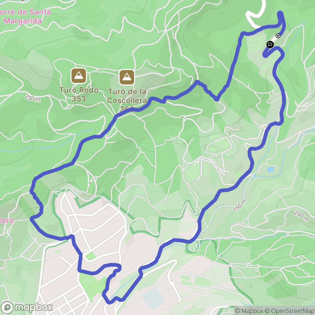 Sant Just Desvern : carte du parcours de randonnée - Spain