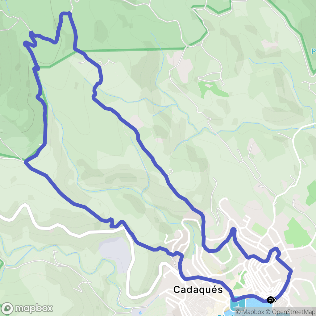 Cadaqués : carte du parcours de randonnée - Spain