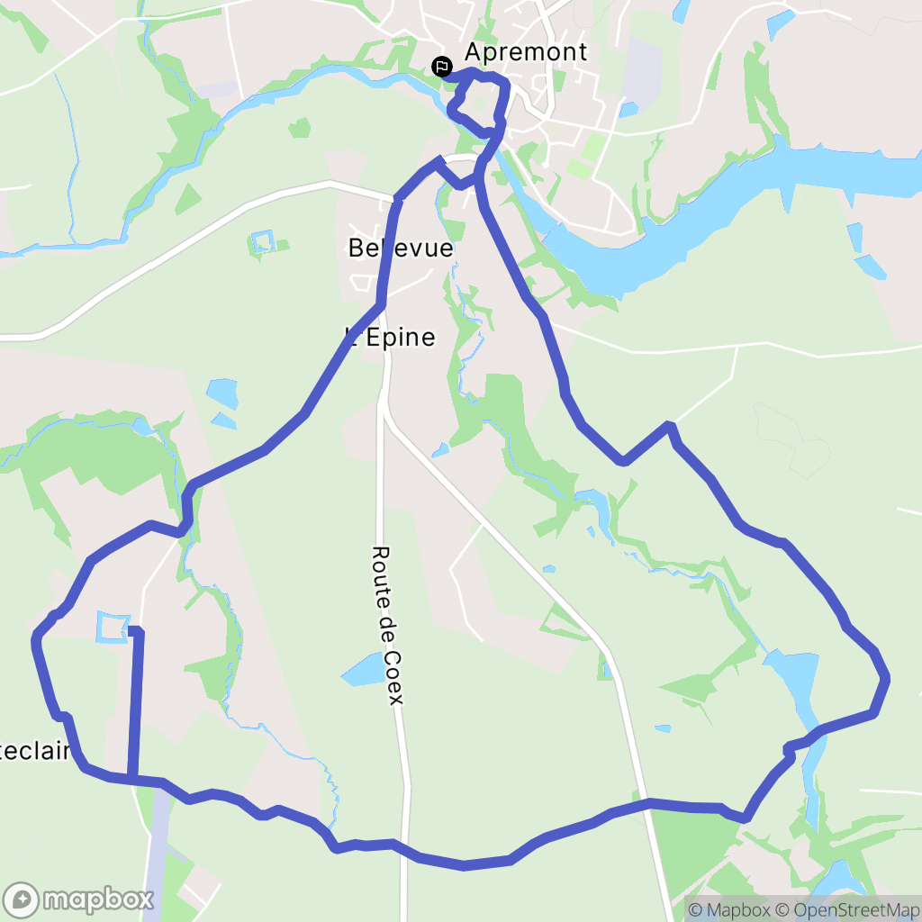 Apremont : carte du parcours de randonnée - France