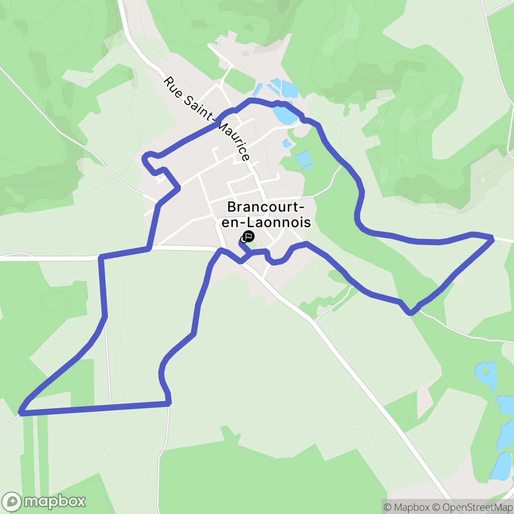 Brancourt-en-Laonnois : carte du parcours de randonnée - France