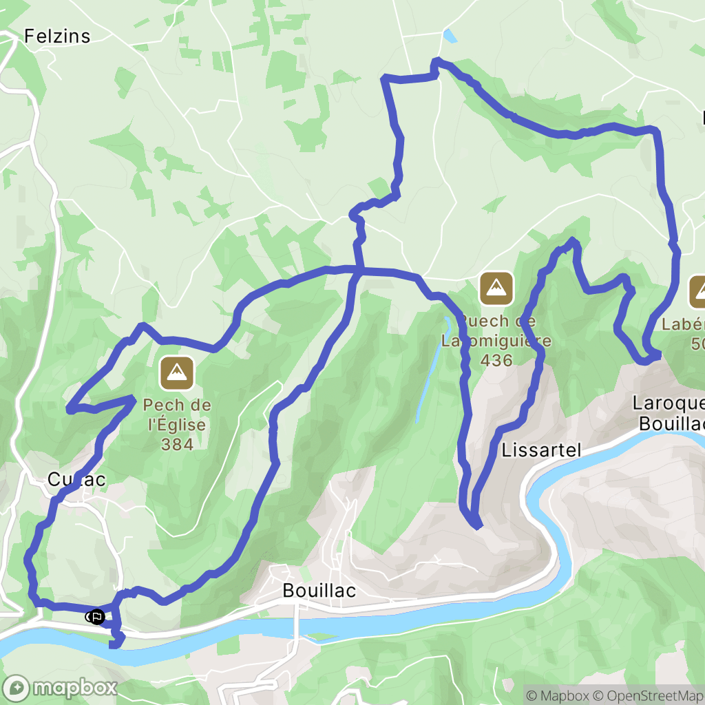 Cuzac : carte du parcours de randonnée - France