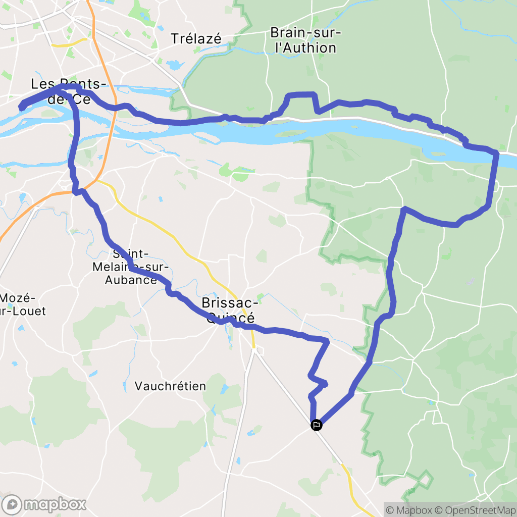 Brissac Loire Aubance : carte du parcours de randonnée - France