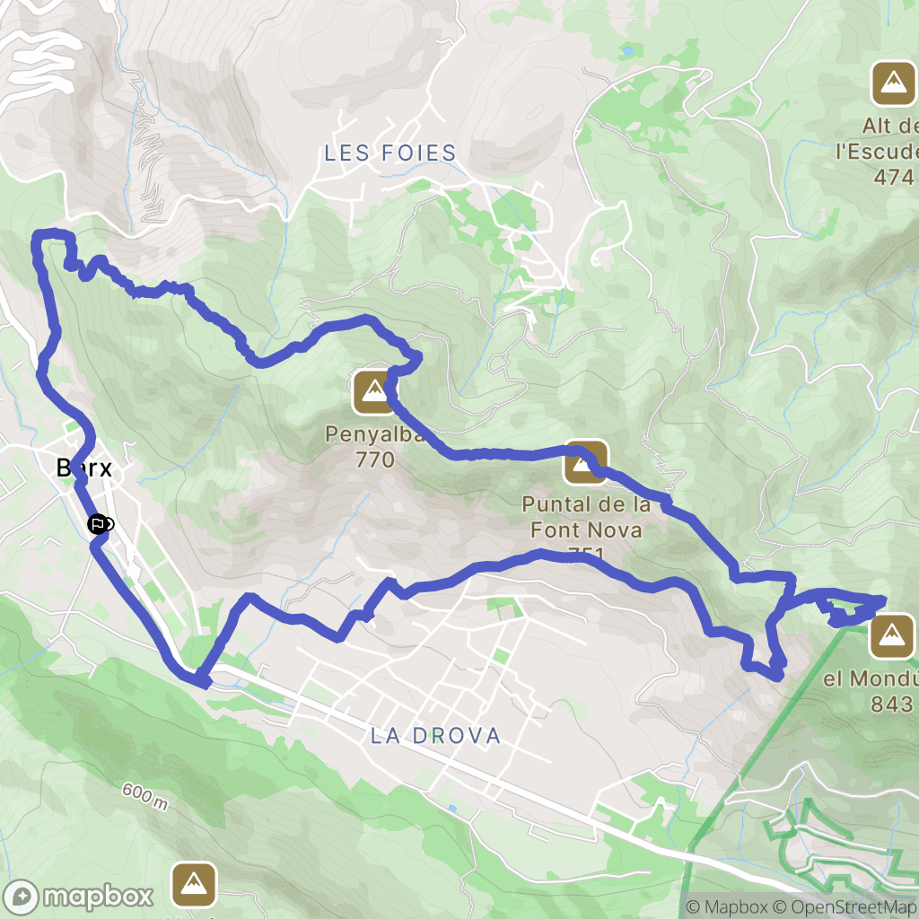 Barx : carte du parcours de randonnée - Spain