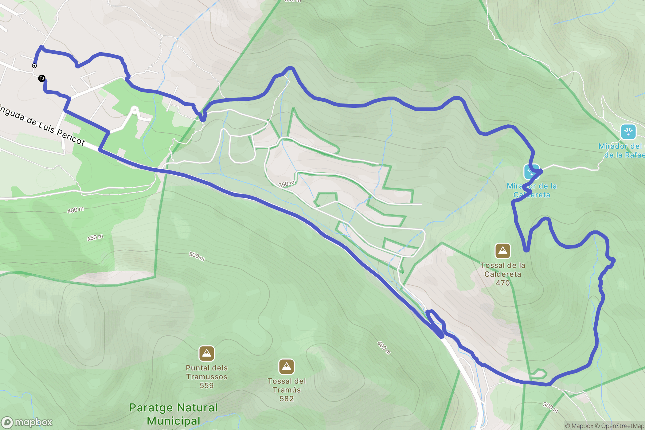 Barx : carte du parcours de randonnée - Spain