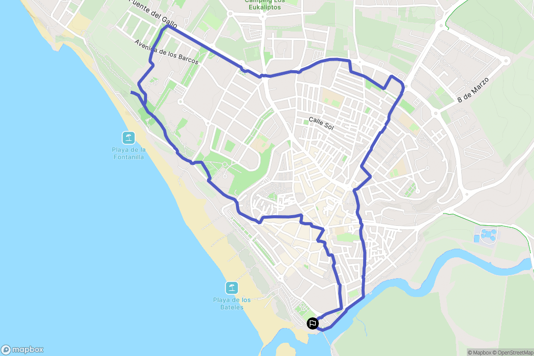 Conil de la Frontera : carte du parcours de randonnée - Spain