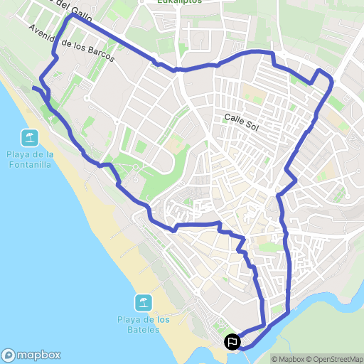 Conil de la Frontera : carte du parcours de randonnée - Spain