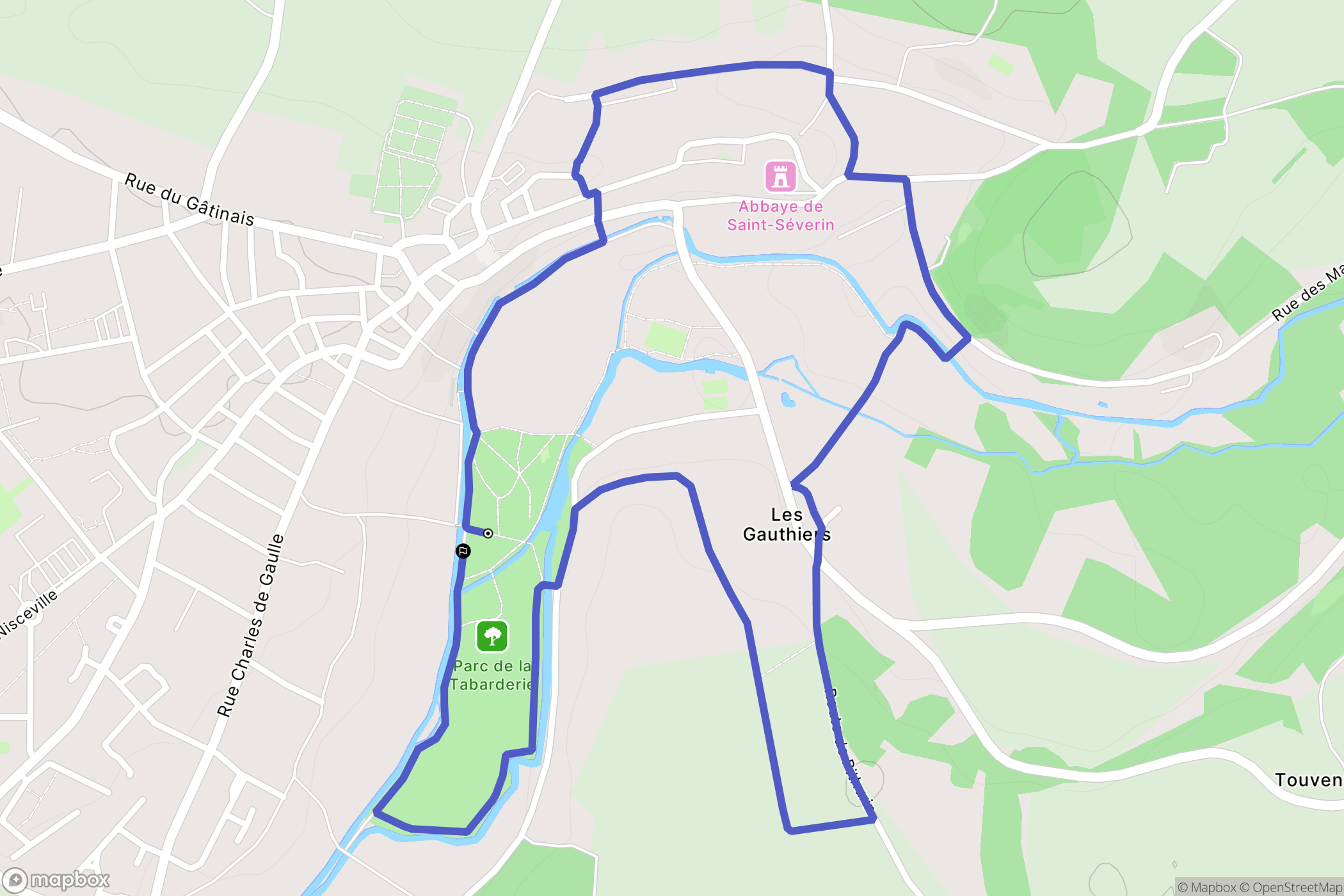 Château-Landon : carte du parcours de randonnée - France
