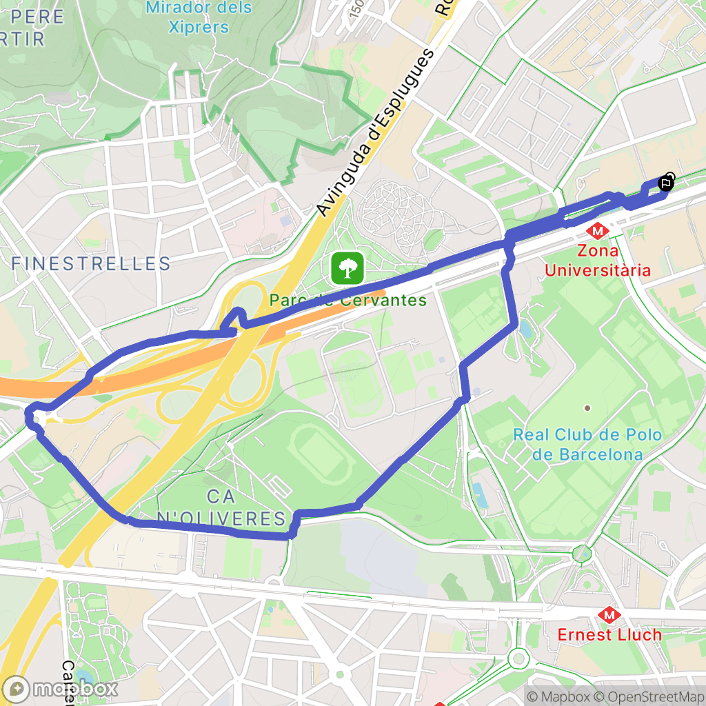 Barcelona : carte du parcours de randonnée - Spain