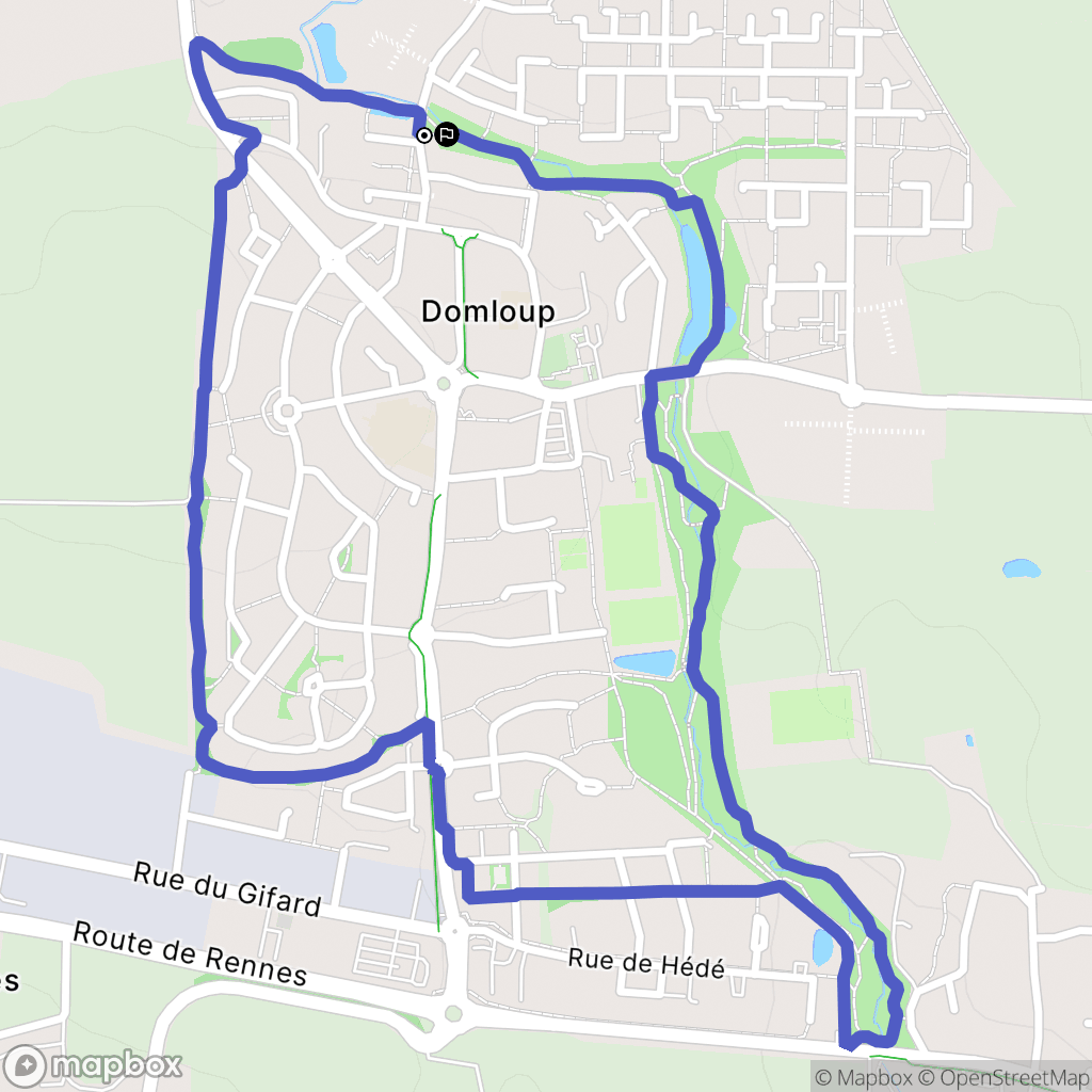 Domloup : carte du parcours de randonnée - France
