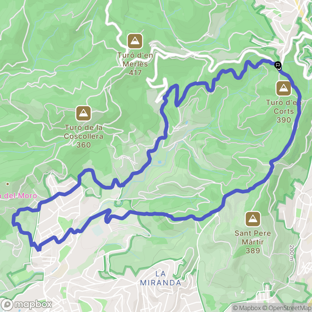 Barcelona : carte du parcours de randonnée - Spain