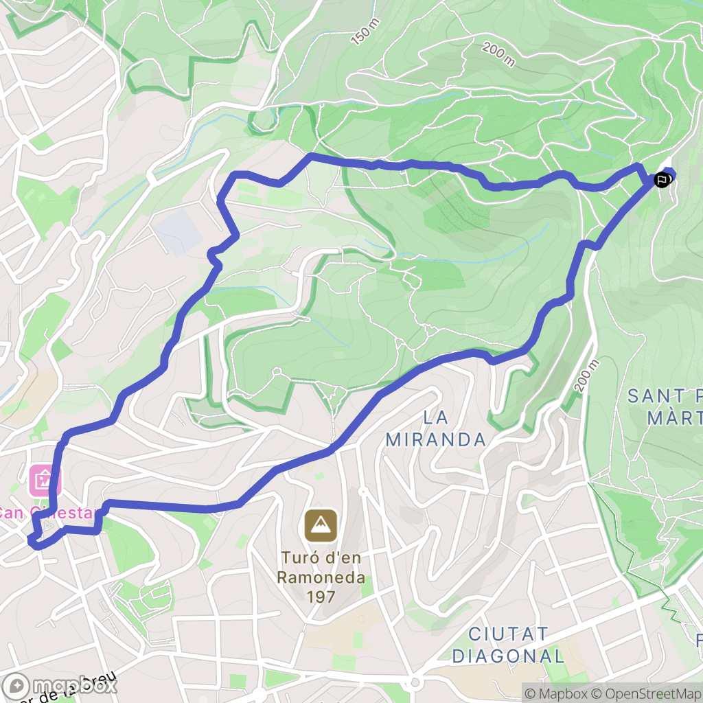 Barcelona : carte du parcours de randonnée - Spain