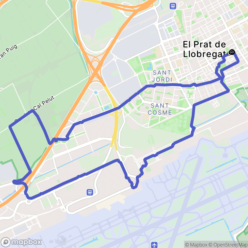 El Prat de Llobregat : carte du parcours de randonnée - Spain