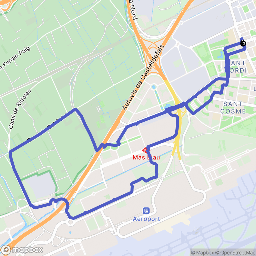 El Prat de Llobregat : carte du parcours de randonnée - Spain