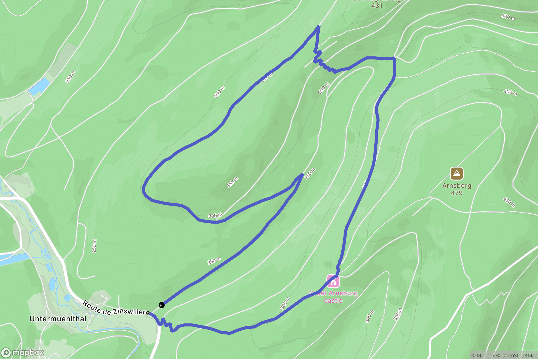 Baerenthal : carte du parcours de randonnée - France