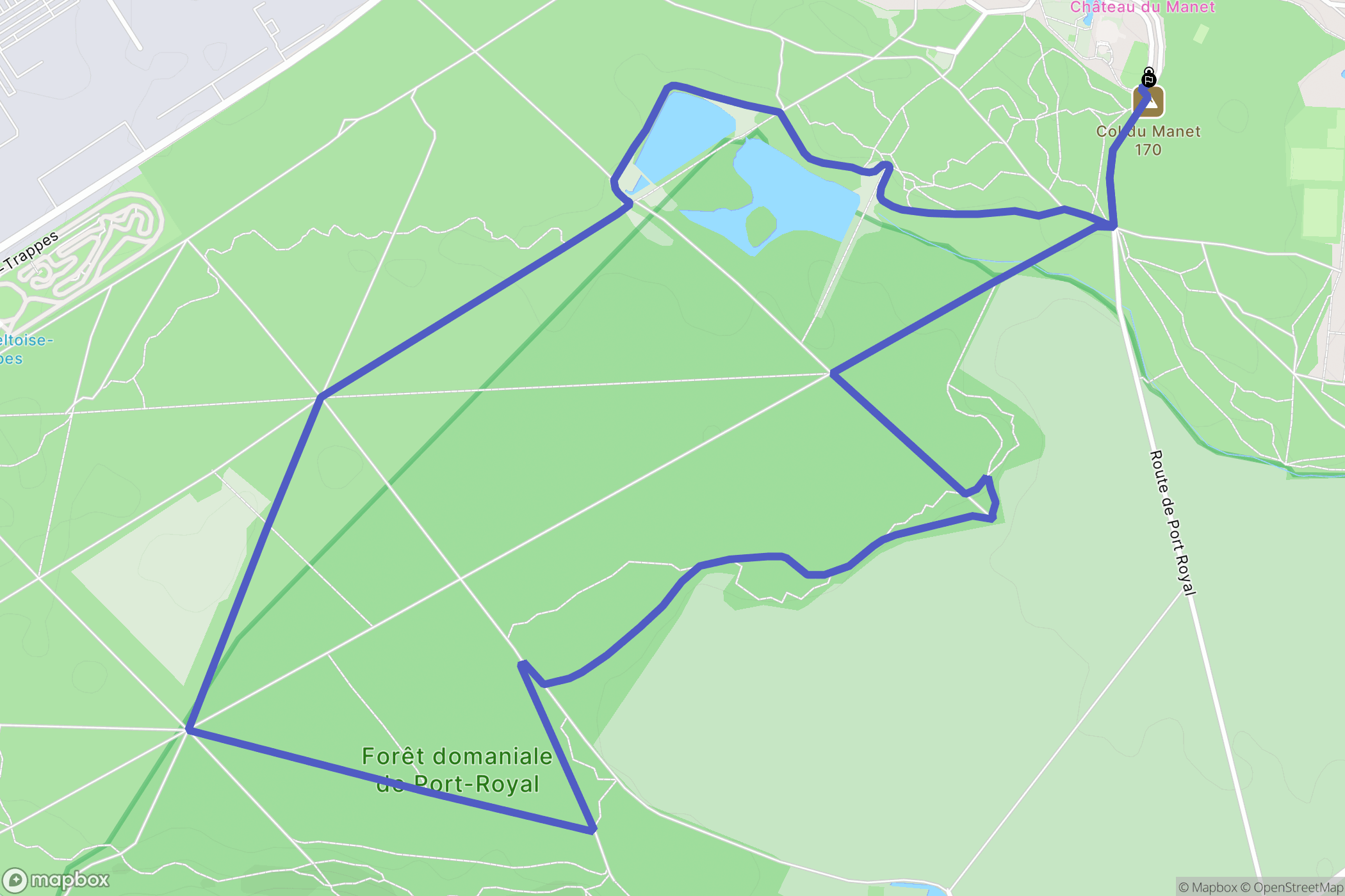 Montigny-le-Bretonneux : carte du parcours de randonnée - France