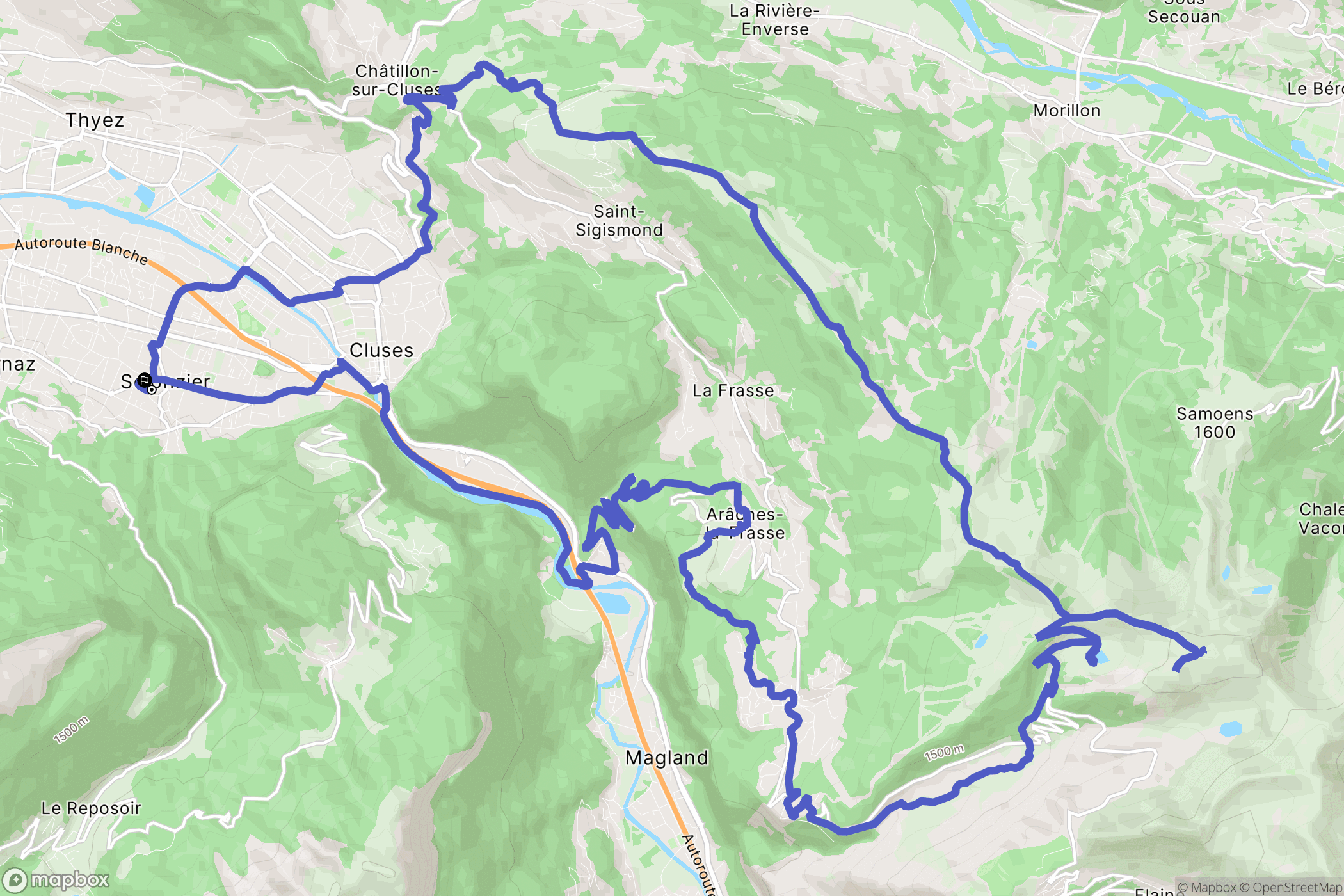 Scionzier : carte du parcours de randonnée - France