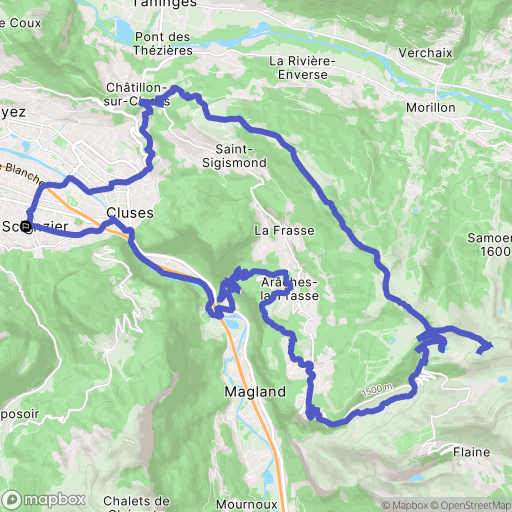 Scionzier : carte du parcours de randonnée - France
