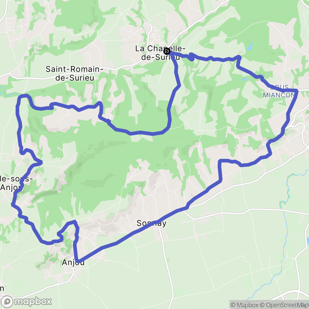 La Chapelle-de-Surieu : carte du parcours de randonnée - France