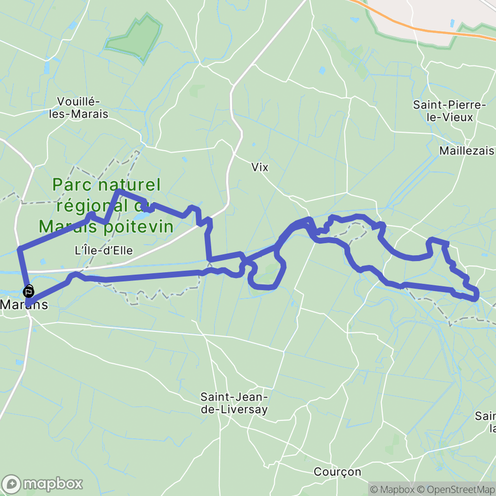 Marans : carte du parcours de randonnée - France