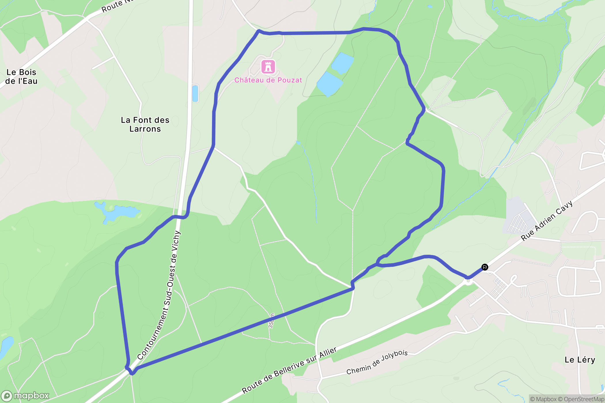 Bellerive-sur-Allier : carte du parcours de randonnée - France