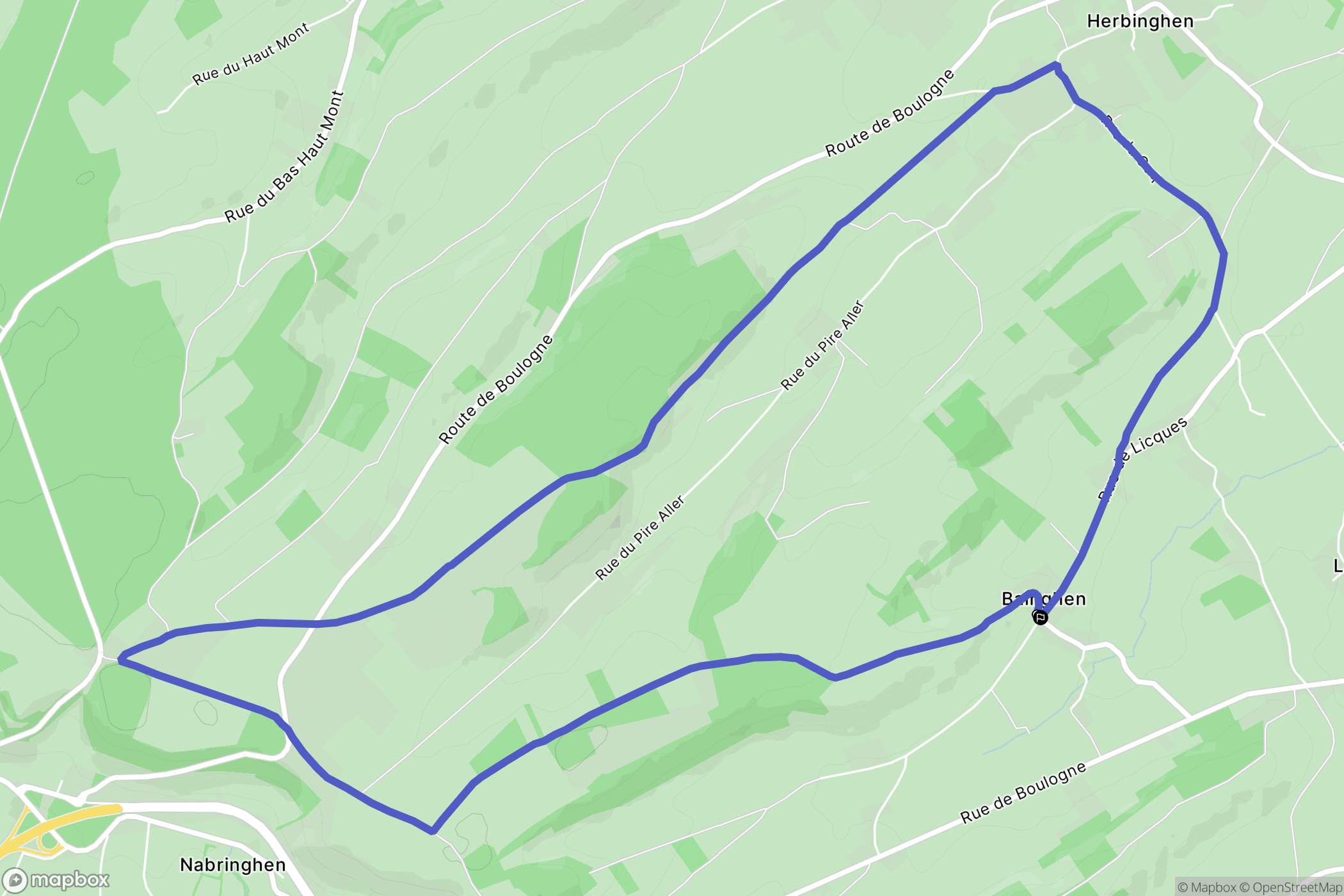 Bainghen : carte du parcours de randonnée - France