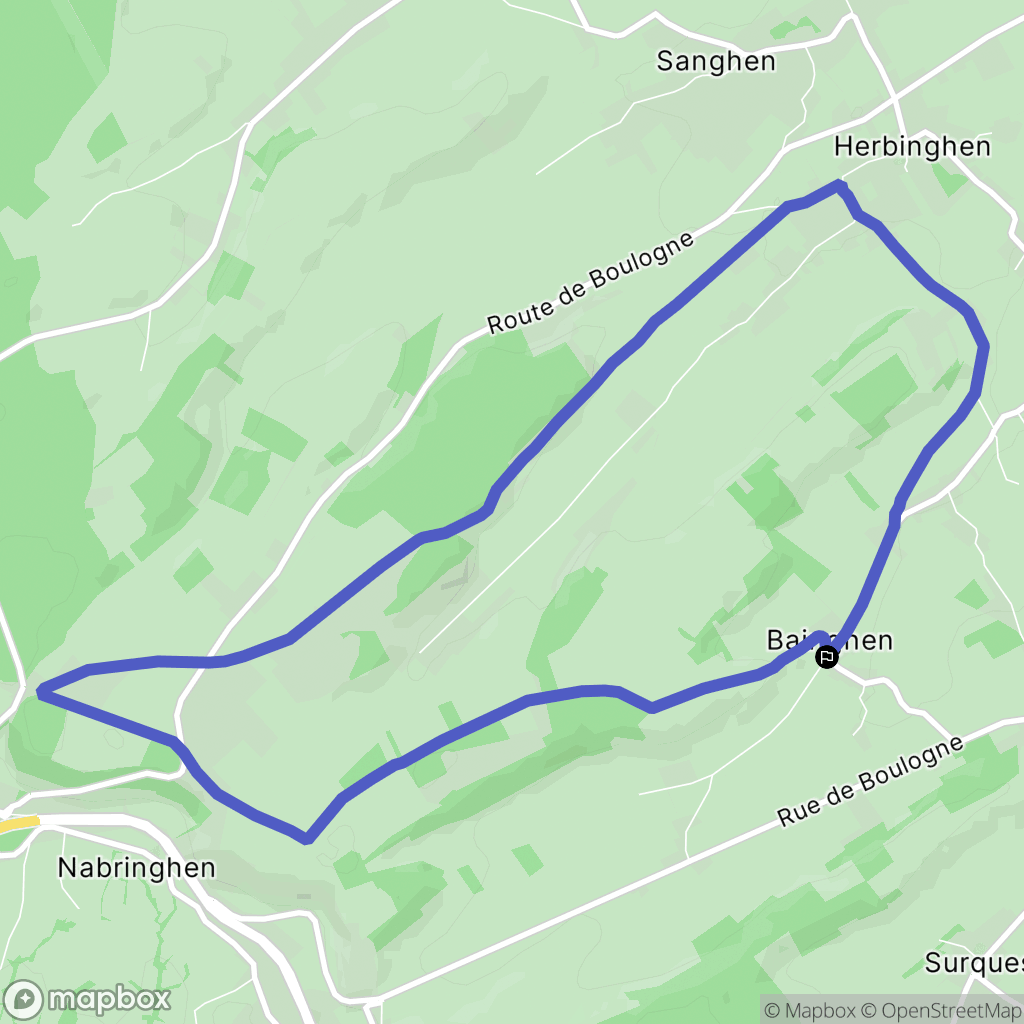 Bainghen : carte du parcours de randonnée - France