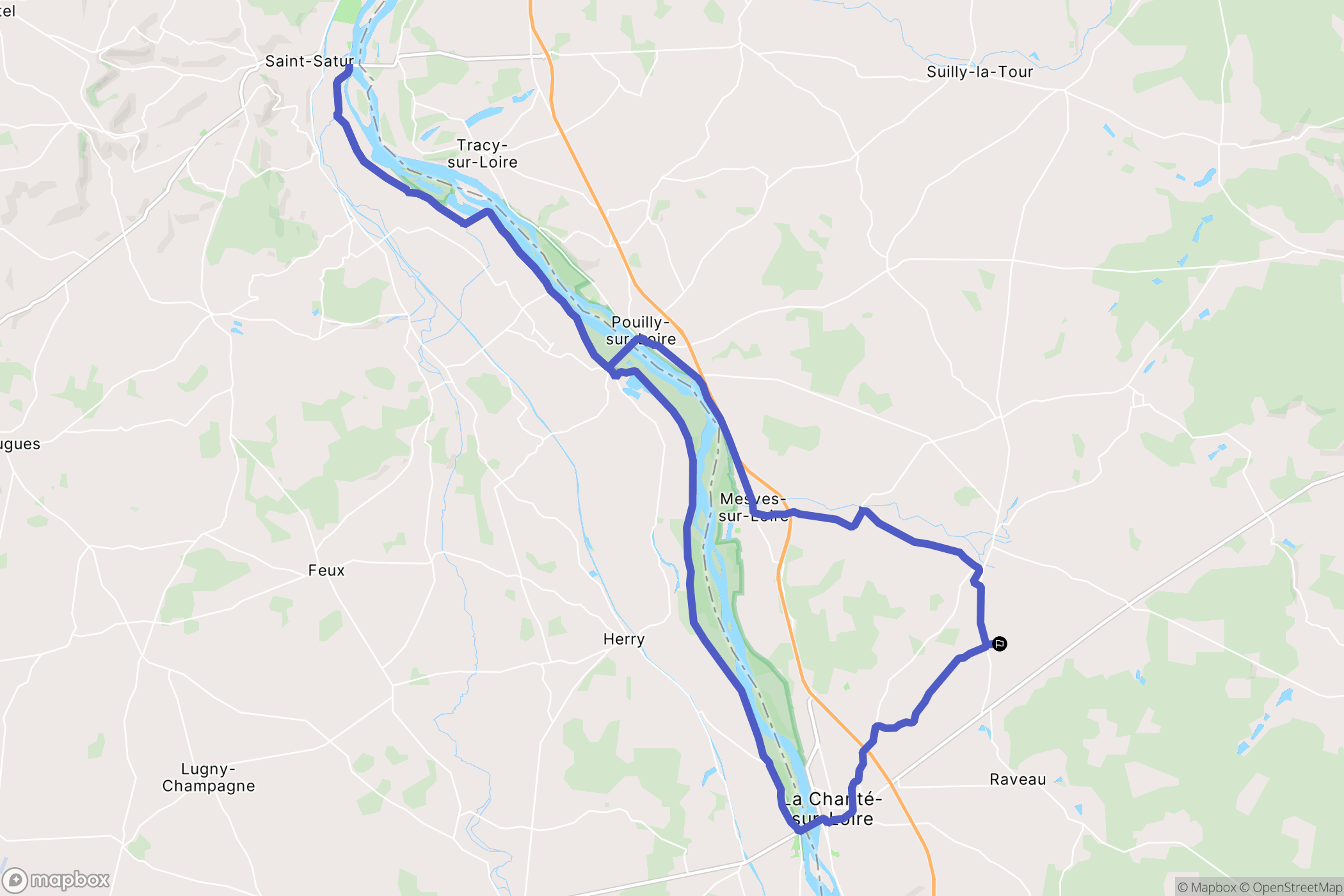 Varennes-lès-Narcy : carte du parcours de randonnée - France