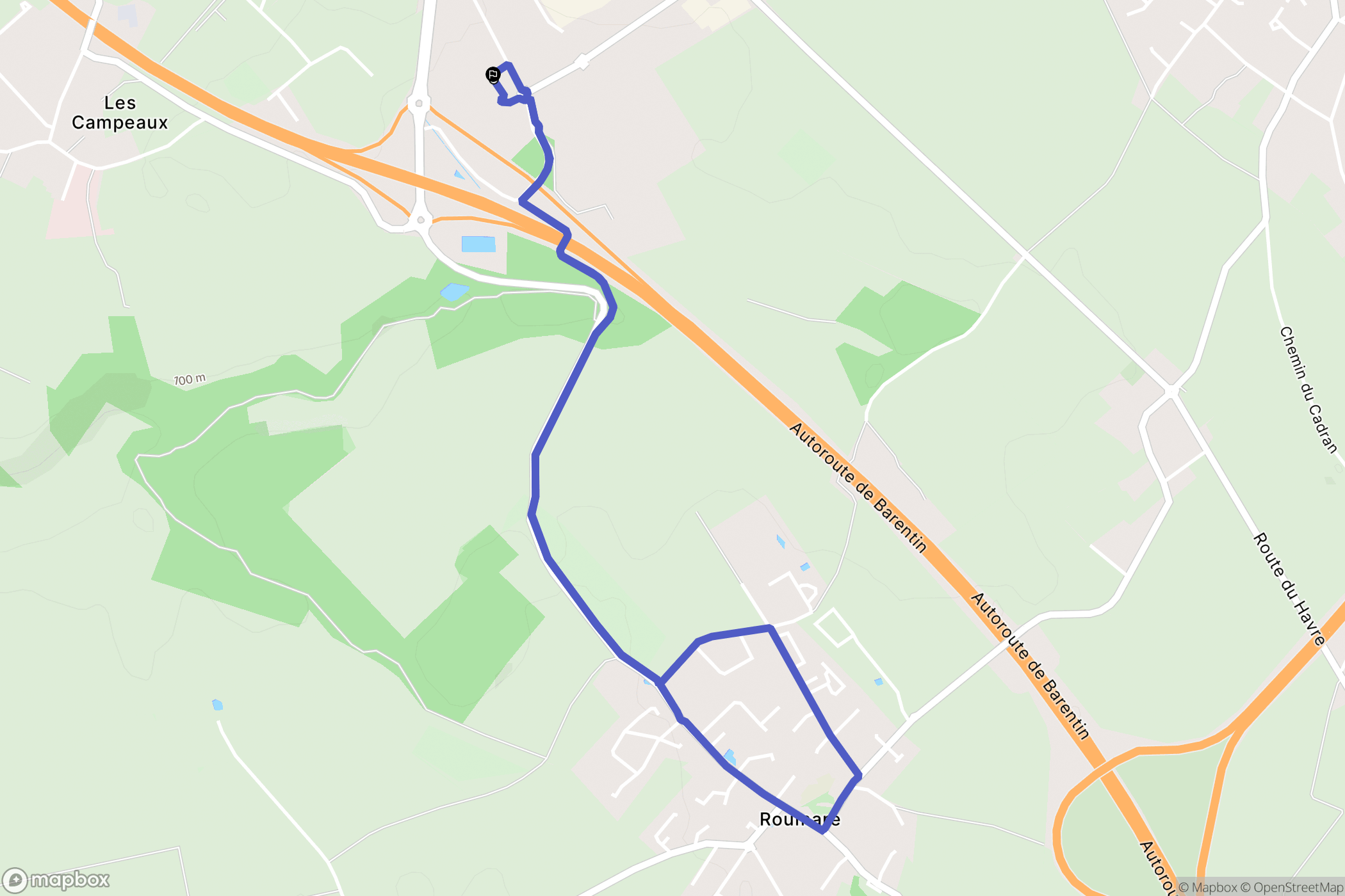 Barentin : carte du parcours de randonnée - France