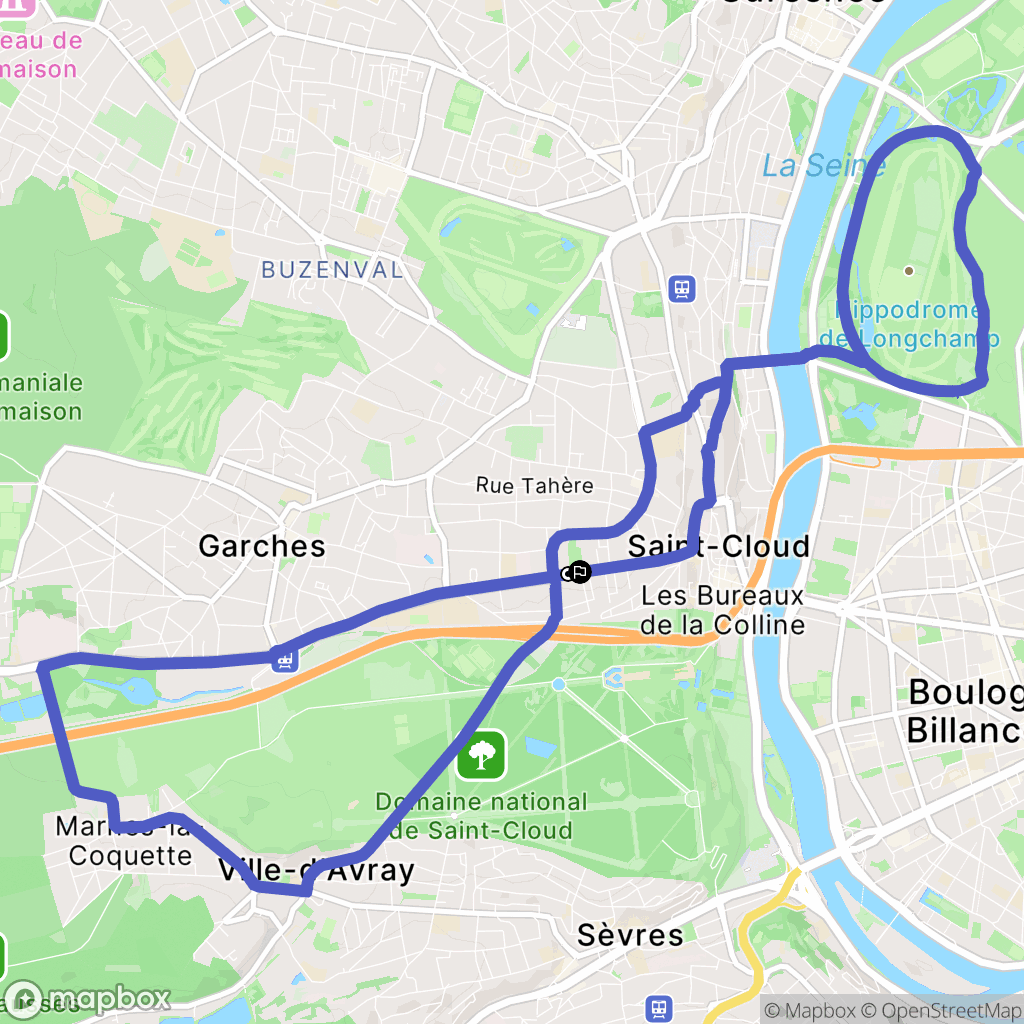 Saint-Cloud : carte du parcours de randonnée - France