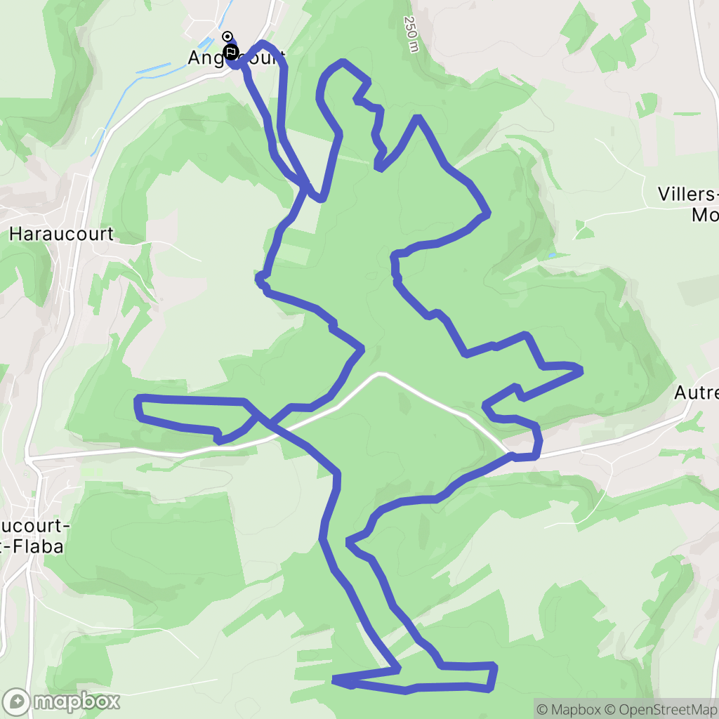 Angecourt : carte du parcours de randonnée - France