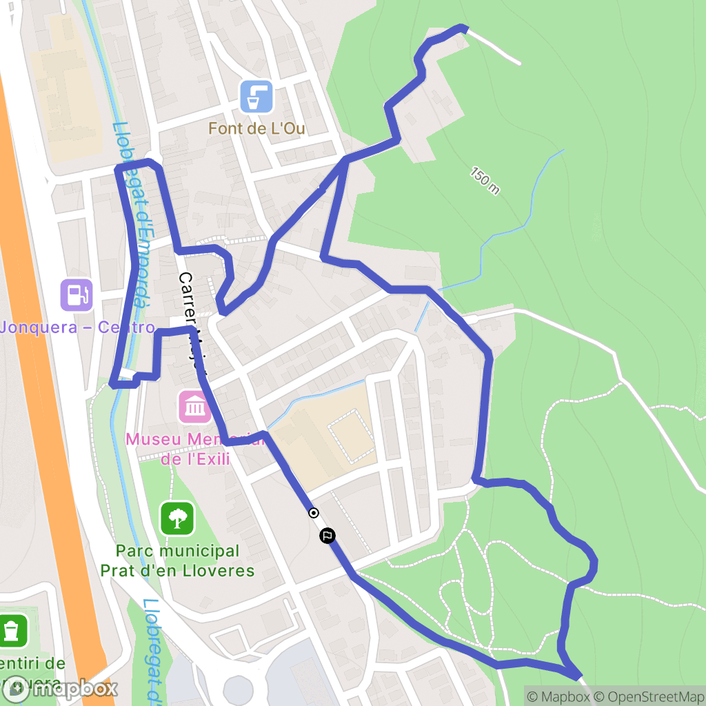 La Jonquera : carte du parcours de randonnée - Spain