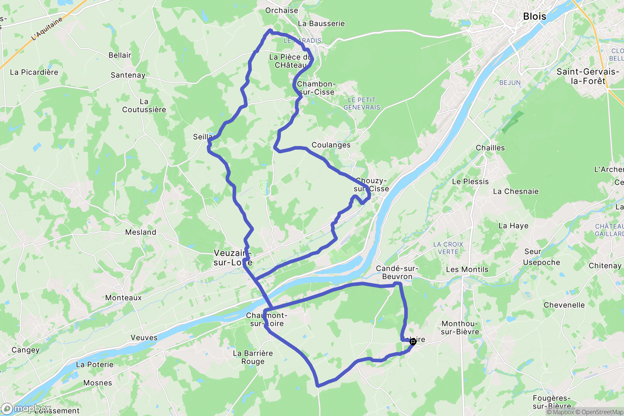 Valaire : carte du parcours de randonnée - France
