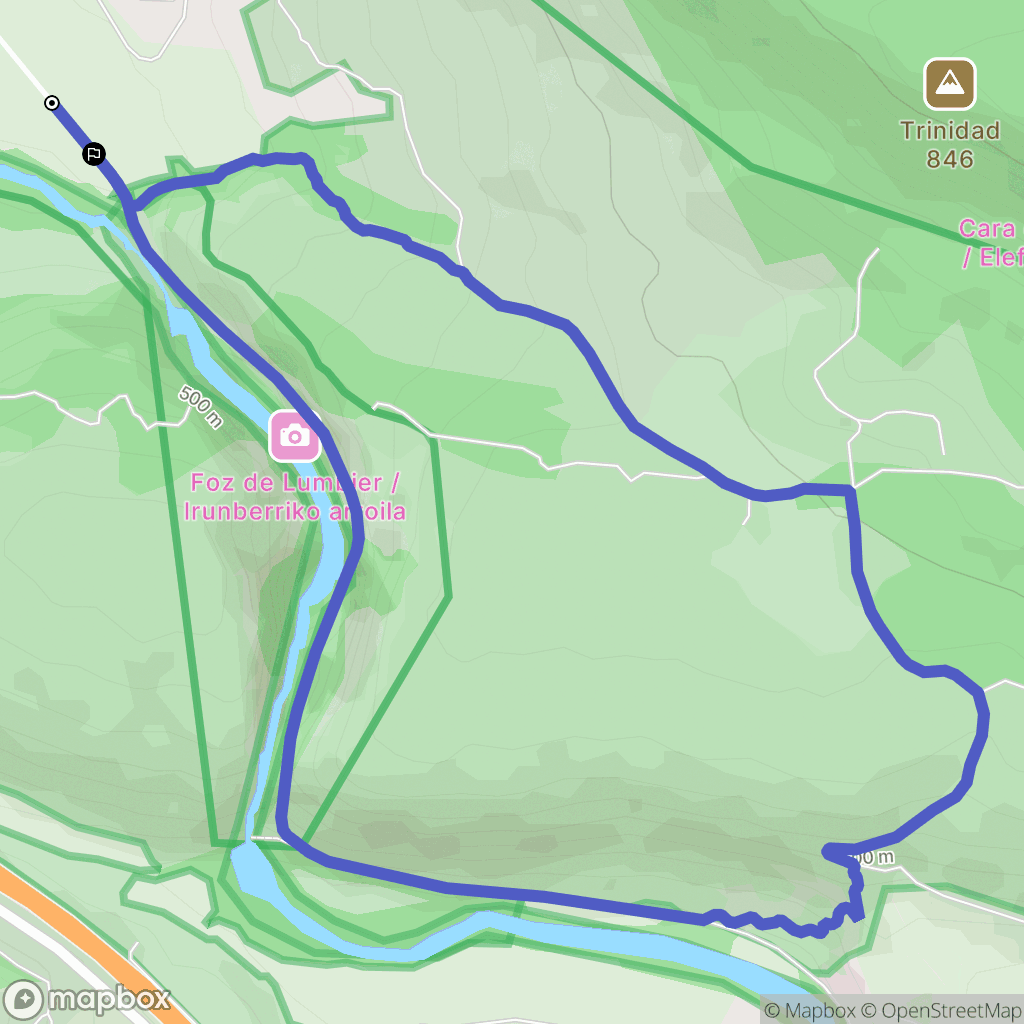 Lumbier : carte du parcours de randonnée - Spain