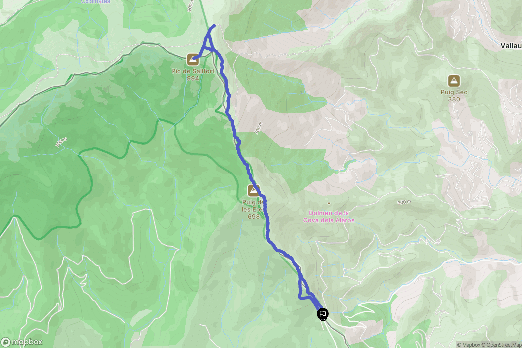 Molinàs : carte du parcours de randonnée - Spain