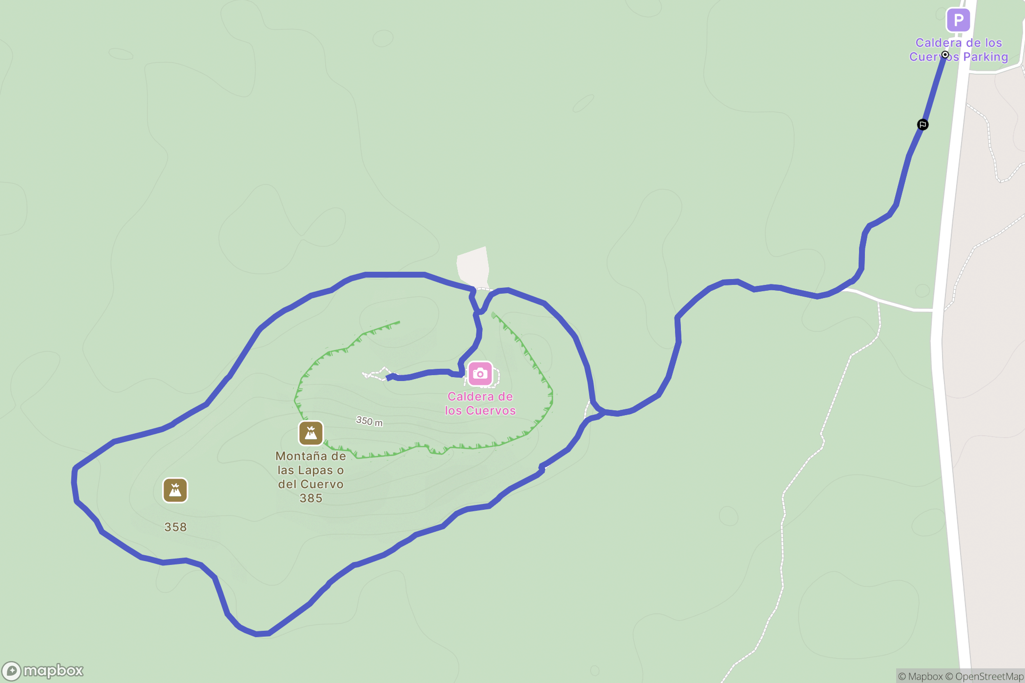 Masdache : carte du parcours de randonnée - Spain