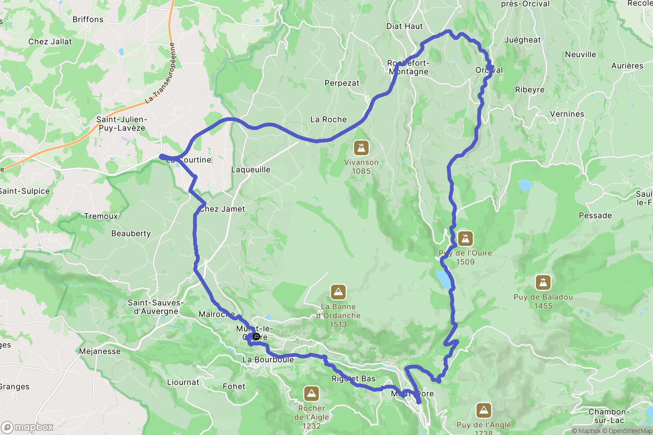 Murat-le-Quaire : carte du parcours de randonnée - France