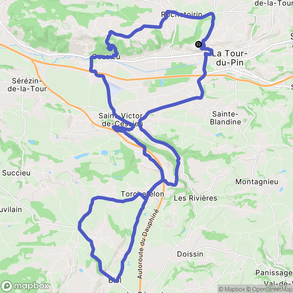 Saint-Jean-de-Soudain : carte du parcours de randonnée - France
