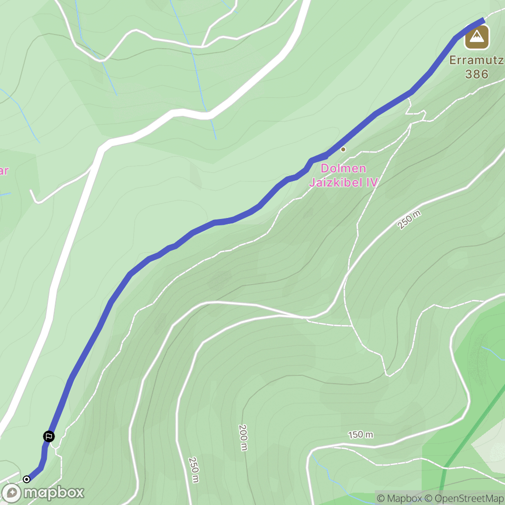 Jaizkibel : carte du parcours de randonnée - Spain