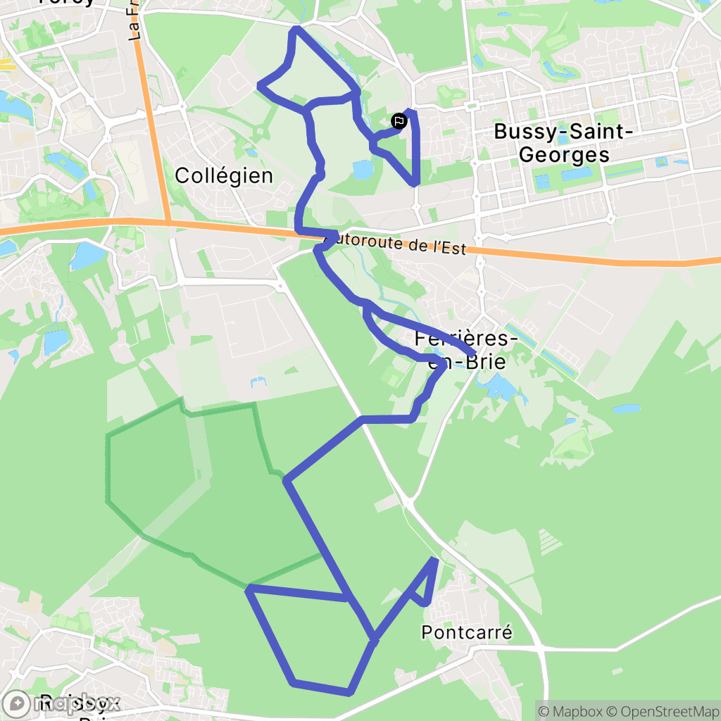 Bussy-Saint-Georges : carte du parcours de randonnée - France
